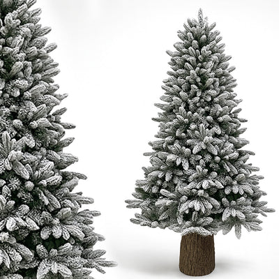 Albero di Natale Royal 210cm Innevato Base Troco Realistica 1324 Punte Foltissimo