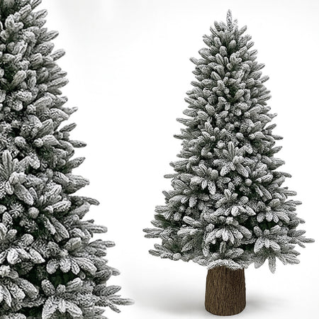Albero di Natale Royal 210cm Innevato Base Troco Realistica 1324 Punte Foltissimo