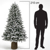 Albero di Natale Royal 210cm Innevato Base Troco Realistica 1324 Punte Foltissimo