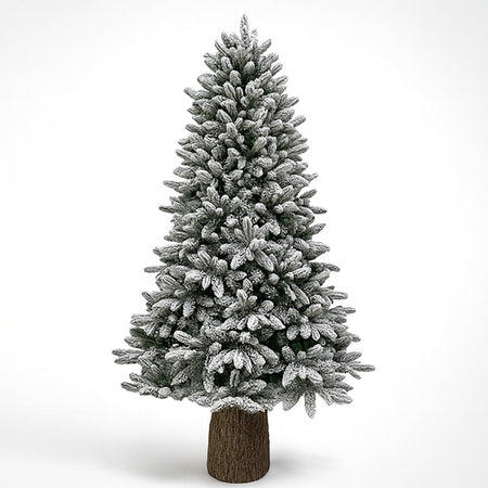 Albero di Natale Royal 210cm Innevato Base Troco Realistica 1324 Punte Foltissimo