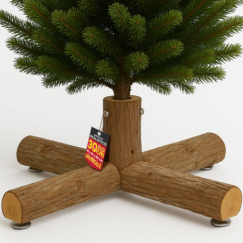 Base Supporto in Legno 60x60x30cm per Alberi 180-240cm Tronchi Attacco Universale