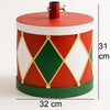Base Albero di Natale Tamburo 32x31cm Decoro Attacco Universale Rosso e Verde