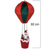 Mongolfiera di Babbo Natale Verde e Rosso Decorazione Statuina Natalizia 40x92cm
