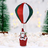 Mongolfiera di Babbo Natale Bianco Verde e Rosso Decorazione Natalizia 40x92cm