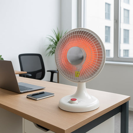 Stufa al Carbonio 600W Inclinabile con Doppia Regolazione e Parabola 30 cm