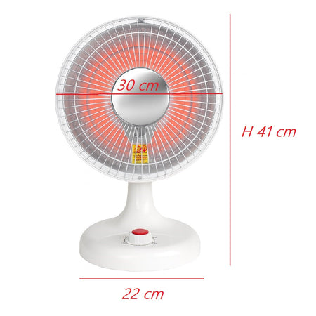 Stufa al Carbonio 600W Inclinabile con Doppia Regolazione e Parabola 30 cm