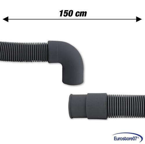 TUBO DI SCARICO ACQUA cm 150 PER LAVATRICE CON CURVA UNIVERSALE INNESTO 19 MM