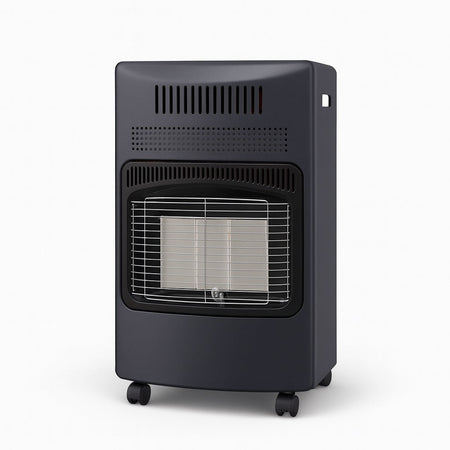 Stufa a Gas Ventilata 2in1 Infrarossi 4.2kw Metallo Nero con Termoventilatore ODS