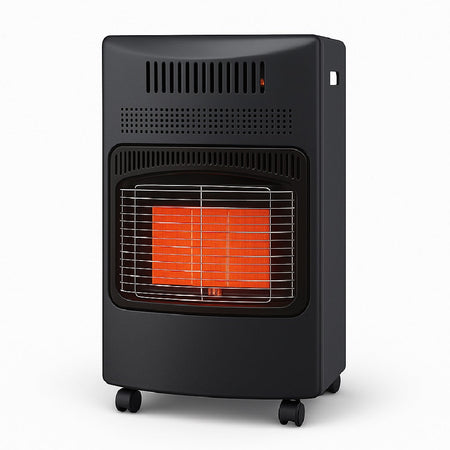 Stufa a Gas Ventilata 2in1 Infrarossi 4.2kw Metallo Nero con Termoventilatore ODS