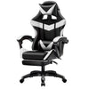 Sedia Gaming da Scrivania con Poggiapiedi e Cuscino Lombare e Cervicale Bianco