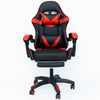 Sedia Gaming da Scrivania con Poggiapiedi e Cuscino Lombare e Cervicale Rosso