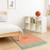 Tappeto Cameretta Bambino 80x140 Verde Morbido Campo da Basket in Polyestere e Spugna