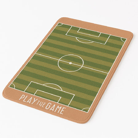 Tappeto Cameretta Bambino 80x140 Verde Morbido Campo da Calcio in Polyestere e Spugna