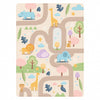 Tappeto Cameretta Bambini 80x140 Beige Morbido Mondo Animali in Polyestere e Spugna