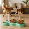 Mangiatoia Cani Gatti 3 Posti in ABS Colorato con Ciotole cibo e Dispenser Acqua 500ml vari colori