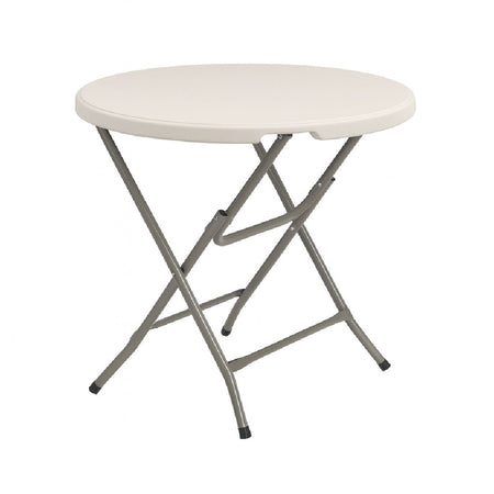 Tavolo Pieghevole in Resina HDPE 80x80 H74cm Richiudibile Salvaspazio Bianco