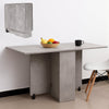 Tavolo da Pranzo Salvaspazio Scrivania Pieghevole con Ruote Cemento 140x75x74cm