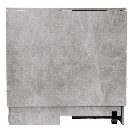 Tavolo da Pranzo Salvaspazio Scrivania Pieghevole con Ruote Cemento 140x75x74cm