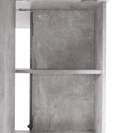 Tavolo da Pranzo Salvaspazio Scrivania Pieghevole con Ruote Cemento 140x75x74cm