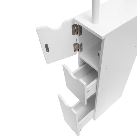 Mobile Bagno Alto Salvaspazio in Legno con 3 Cassetti e 2 Ripiani 33x15x136cm