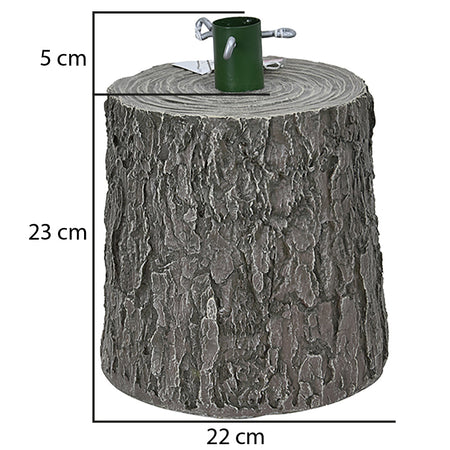 Base Supporto Albero di Natale Grigio Tronco Natalizio 28cm Realistico Universale