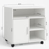 Mobile Porta stampante bianco con anta e ripiani 60x50x65 cm mobiletto ufficio