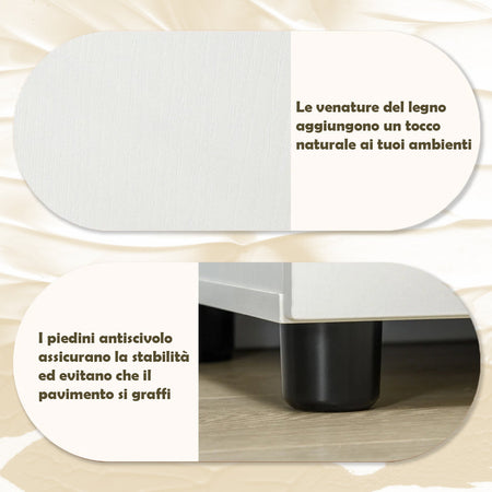 Mobile Ufficio bianco con serratura e chiavi 2 ante mdf 80x40 h80 cm moderno