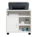 Mobile Porta stampante bianco con anta e ripiani 60x50x65 cm mobiletto ufficio
