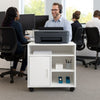 Mobile Porta stampante bianco con anta e ripiani 60x50x65 cm mobiletto ufficio