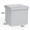 Pouf Pieghevole in Velluto Grigio 38x38x38 cm Salvaspazio con Coperchio Design Moderno