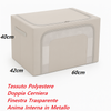 2 Scatole Pieghevoli per Armadio 60x42x40 con Struttura in Metallo e Tessuto Resistente
