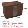 3 Scatole Pieghevoli per Armadio 40x30x20 con Struttura in Metallo e Tnt Resistente