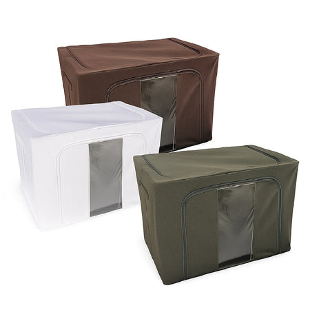 3 Scatole Pieghevoli per Armadio 40x30x20 con Struttura in Metallo e Tnt Resistente