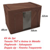3 Scatole Pieghevoli per Armadio 50x40x32 con Struttura in Metallo e Tnt Resistente