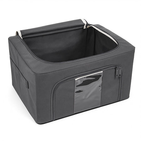 3 Scatole Pieghevoli per Armadio 40x30x20 con Struttura in Metallo e Tnt Resistente