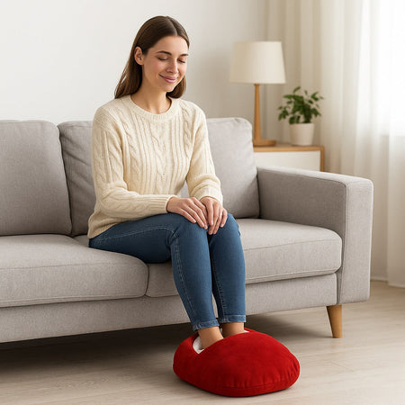 Scaldapiedi Termico Ricaricabile 500W Extra Morbido con Pelliccia e Spegnimento Automatico