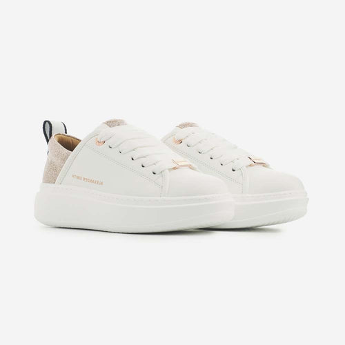 ALEXANDER SMITH ECO-WEMBLEY Sneakers donna bianco glitter rame ECO-WEMBLEY