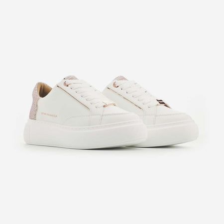 ALEXANDER SMITH GREENWICH WOMAN Sneakers donna bianco glitter  rosa AEAZEGW-7619-WRS