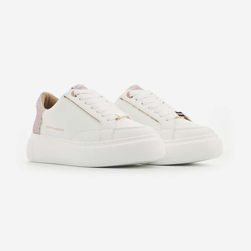 ALEXANDER SMITH GREENWICH WOMAN Sneakers donna bianco glitter  rosa AEAZEGW-7619-WRS