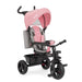 Triciclo Bambini 5in1 con Sedile Girevole 360°, Cappottina, Pedali e Maniglione Regolabile Rosa