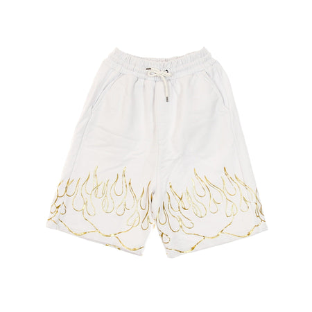 IHS Pantalone Corto Tuta Uomo 3d Print Flames Short White da uomo