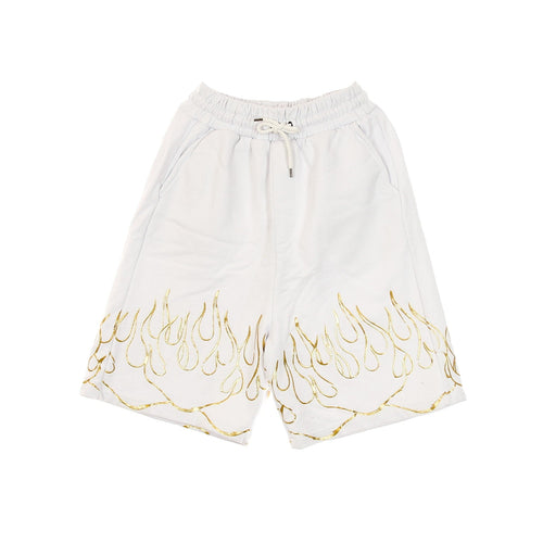 IHS Pantalone Corto Tuta Uomo 3d Print Flames Short White da uomo