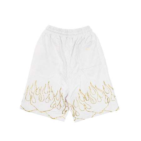 IHS Pantalone Corto Tuta Uomo 3d Print Flames Short White da uomo
