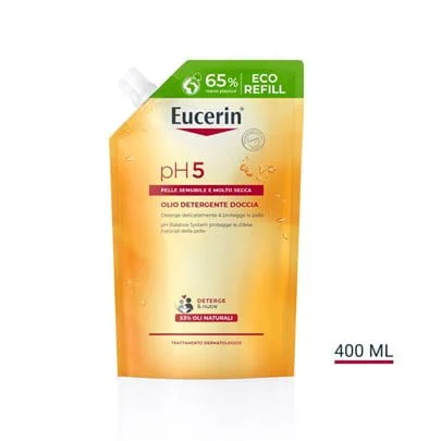 Eucerin PH5 refill olio detergente doccia per pelle sensibile e secca 400ml