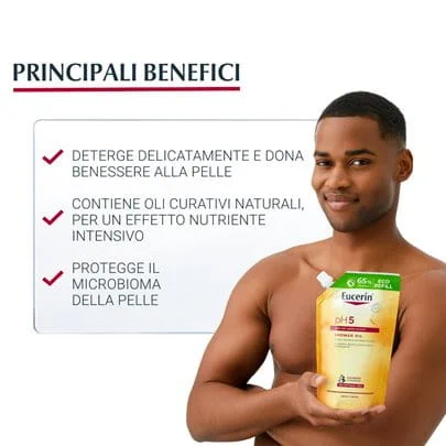 Eucerin PH5 refill olio detergente doccia per pelle sensibile e secca 400ml