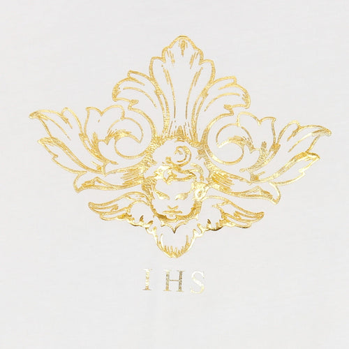 IHS Maglietta Uomo 3d Print Flames &angel Tee White da uomo