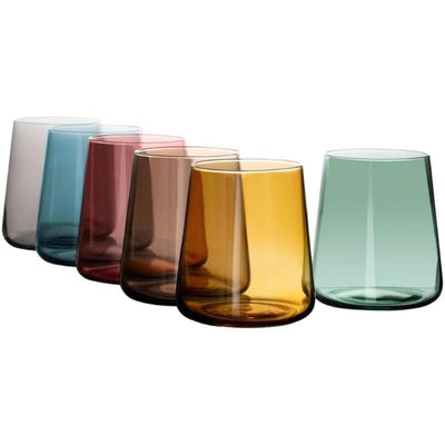 Set 6 Bicchieri Colorati Da 380ml In Vetro Per Acqua E Vino Bicchiere Colorato
