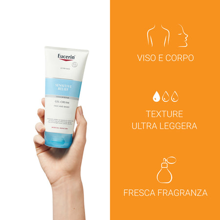 Eucerin After Sun Sensitive Relief gel-crema viso e corpo doposole per tutti i tipi di pelle 250ml