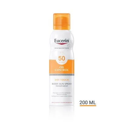 Eucerin Sun Protection Oil Control spray corpo solare secco e trasparente SPF50+ 200ml