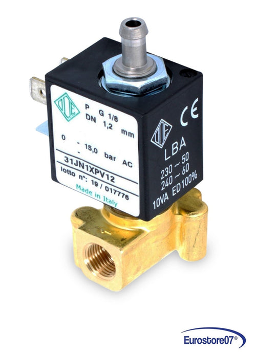 Elettrovalvola ODE 3 vie 230V-5W-50Hz 5W - 50Hz F/F 1/8gas - orifizio 1,2